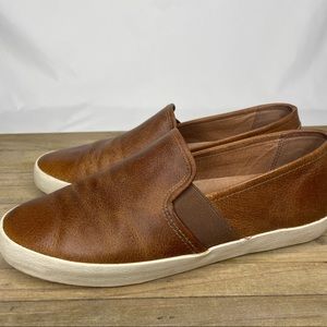 Frye Dylan Cognac Leather Sneakers, Sz 9